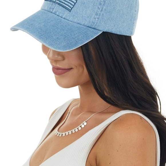 Denim American Flag Cap NWT - Picture 7 of 12